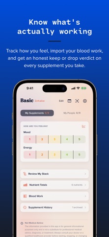 Basic Intake: Pill & Vitamin iPhone screenshot
