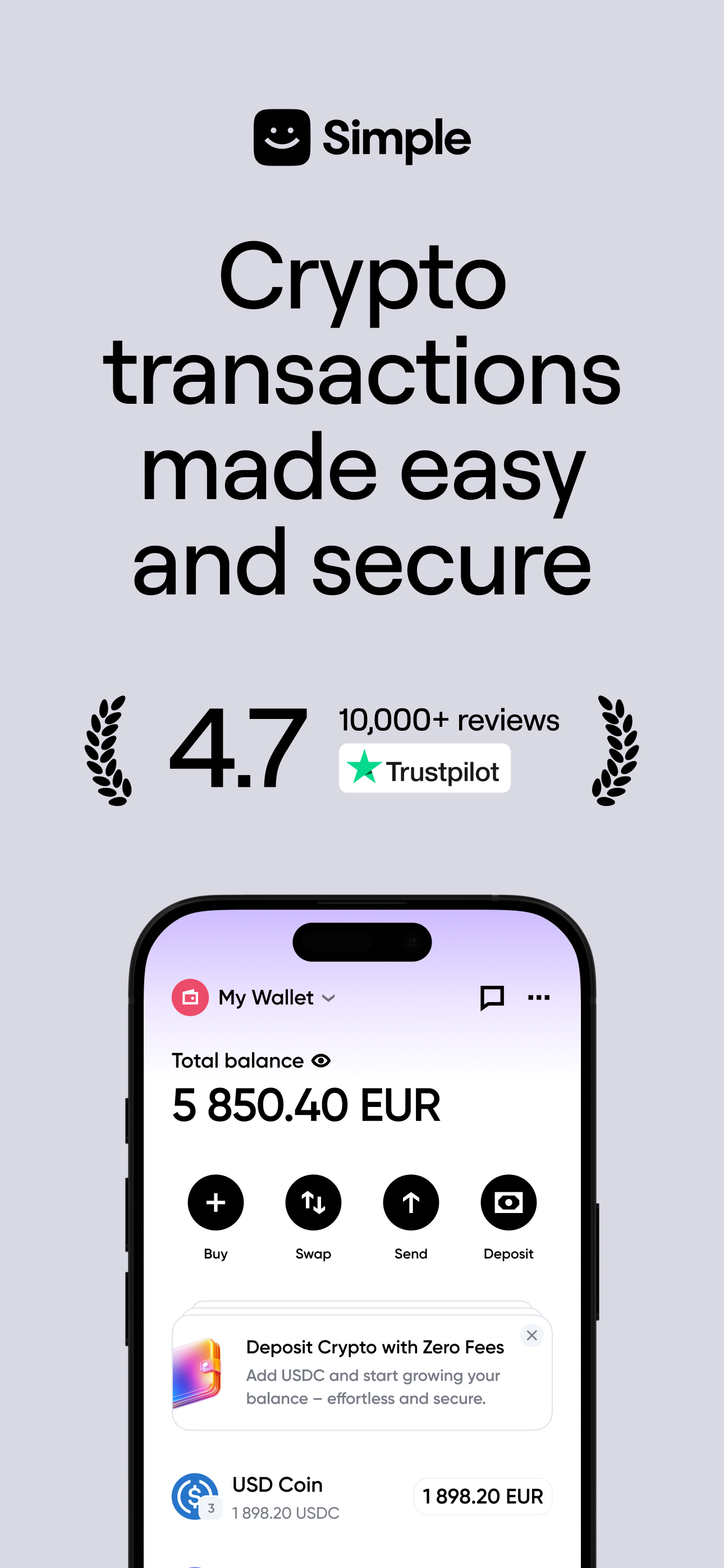 Simple:  Сrypto BTC, USDC