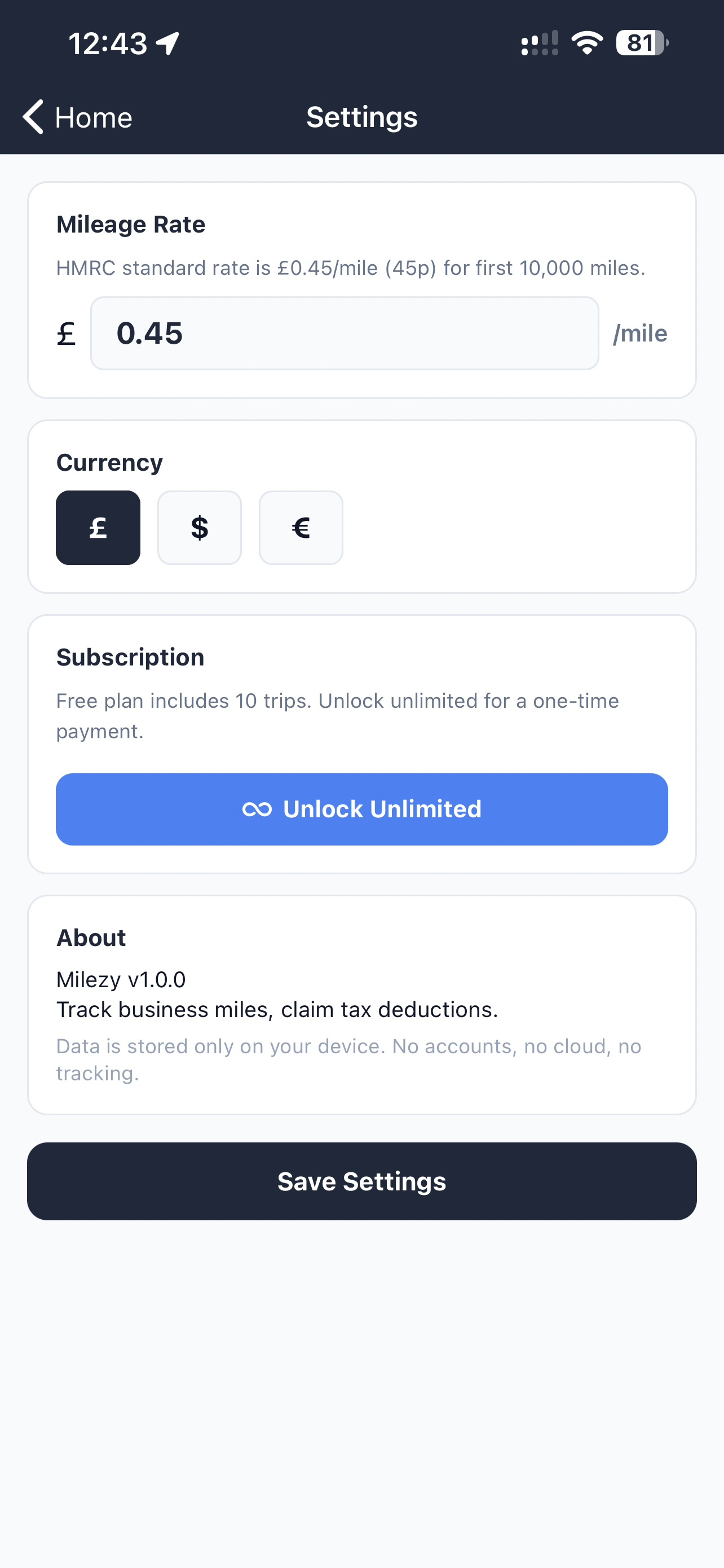 Milezy: Mile Tracker screenshot 8