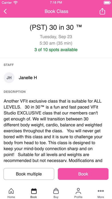 VFit Studio iPhone screenshot 3 - Health & Fitness app