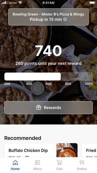 Screenshot 1 of Mister B's Pizza & Wings App