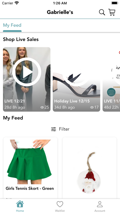 Gabrielle's iPhone screenshot 2 - Shopping app