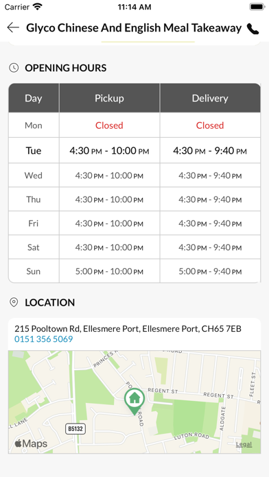 Glyco Chinese And English Meal Screenshot