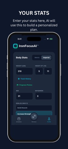IronFocusAI: Gym Workout Log screenshot