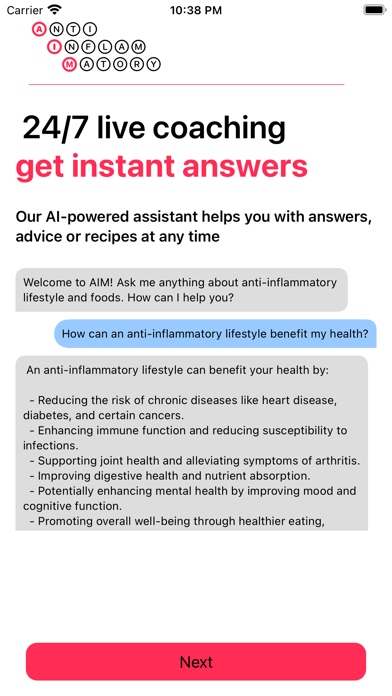 AIM: Anti-inflammatory life Screenshot