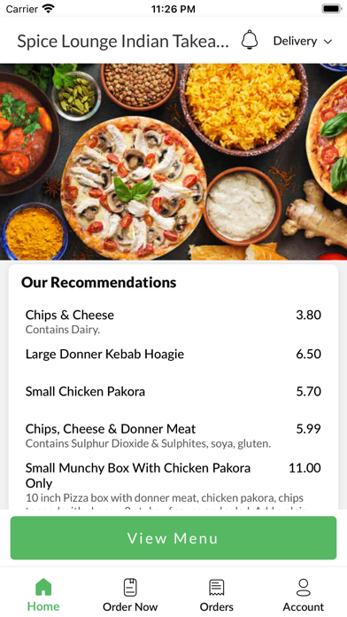 Spice Lounge Indian Takeaway, Screenshot