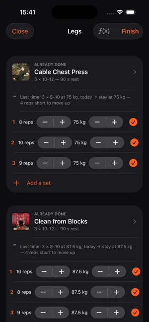 Glöd — Gym Log & Strength screenshot 2