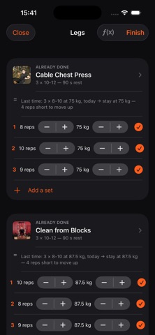Glöd — Gym Log & Strength iPhone screenshot
