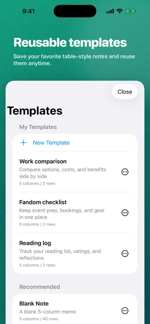 Columemo: Column Notes screenshot 4
