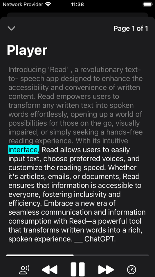 #3. Read - Text To Speech (iOS) 来自: Ifeanyi Onuoha