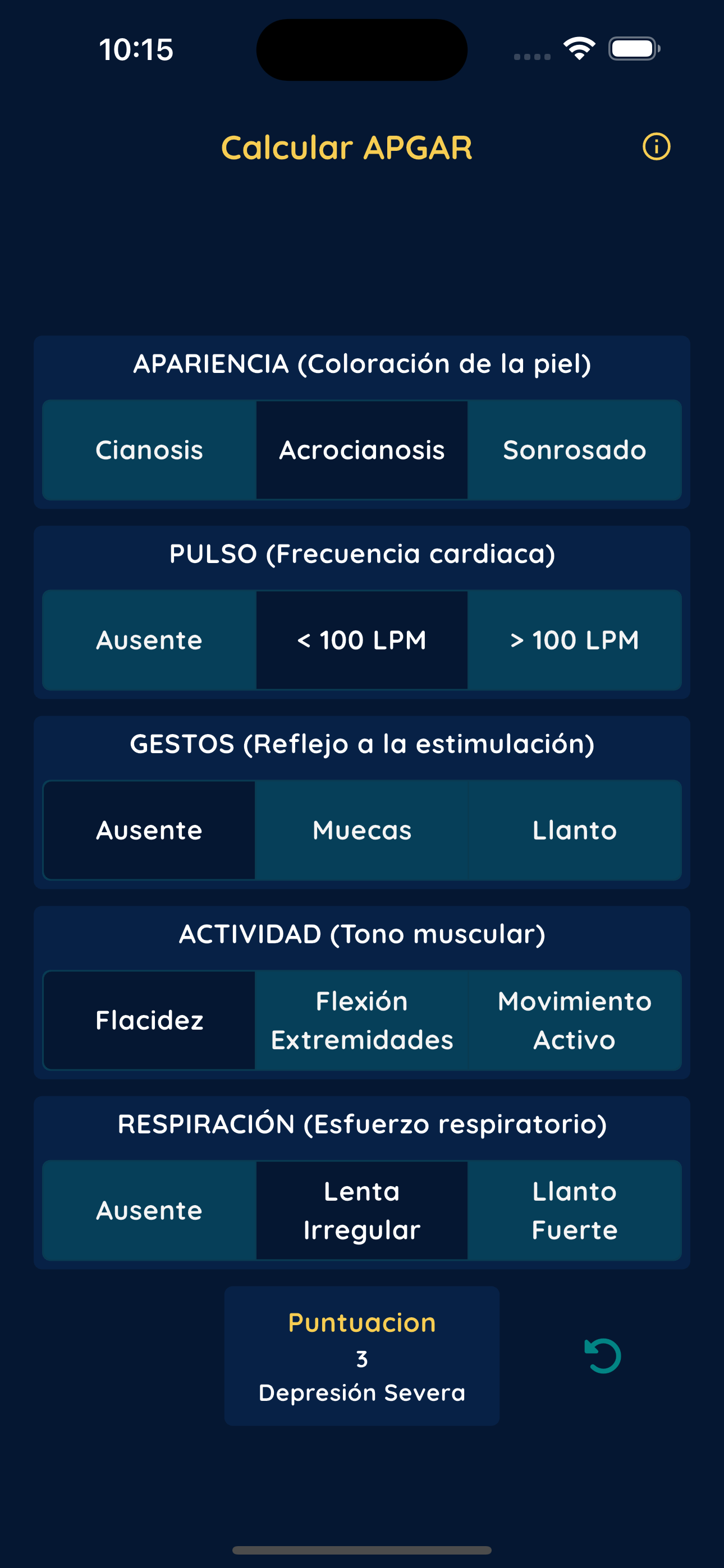 Calcular APGAR