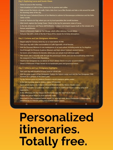 Tuscany Guide - Trip Planner iPad screenshot