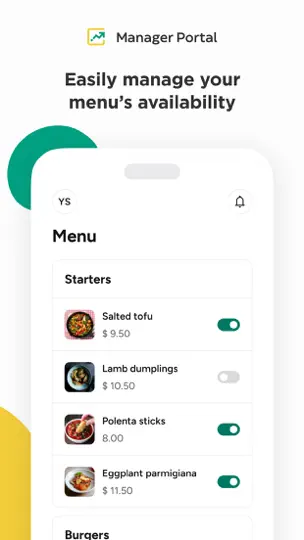 Screenshot von Glovo Manager Portal auf dem iPhone 4