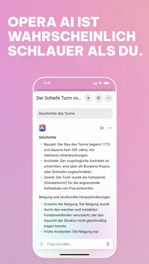 Screenshot von Opera-Browser Und VPN auf dem iPhone 7