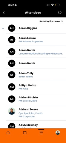 PMI Events screenshot