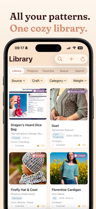 Yarn Squirrel: Pattern Library Screenshot 1 of 9