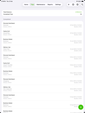OdoLog iPad screenshot
