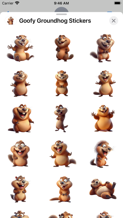 Screenshot 2 of Goofy Groundhog Stickers App