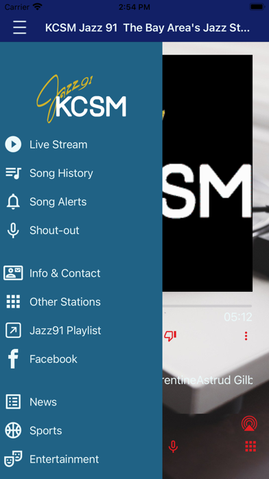Jazz91 KCSM-FM Screenshot