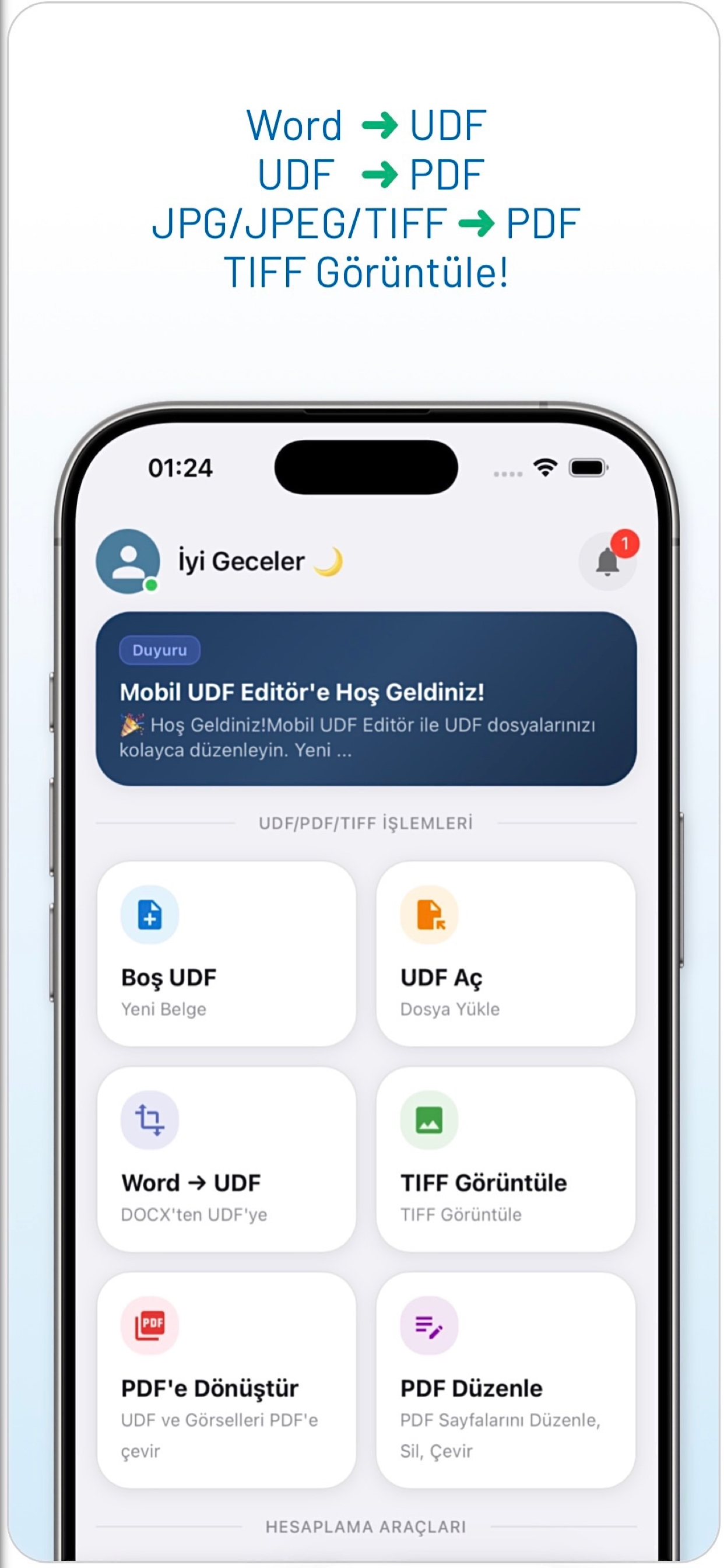 Mobil UDF Editör: E-imza