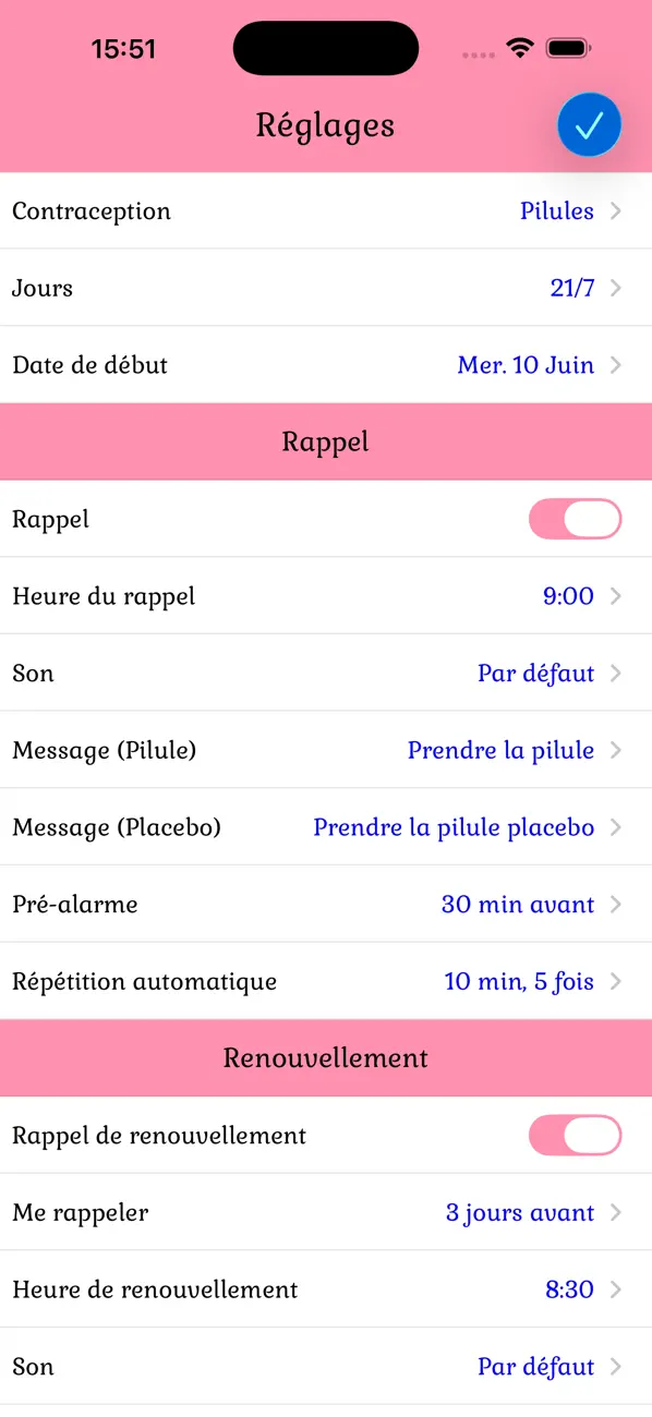 Screenshot #2 pour Pilule Contraceptive. Rappel