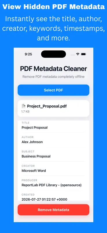 PDF Metadata Cleaner screenshot 2 of 4