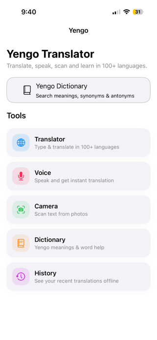 Yengo Translator Screenshot 1 of 6