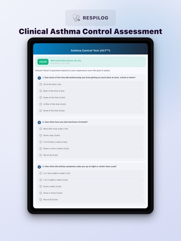 RespiLog: Asthma & Peak Flow iPad screenshot