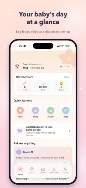Baby Bloom: Feeding & Sleep screenshot 1
