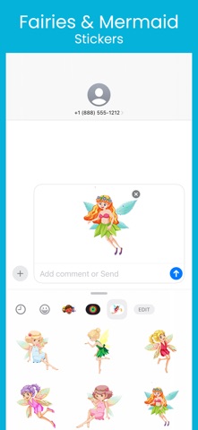 Fairies & Mermaid Stickers iPhone screenshot