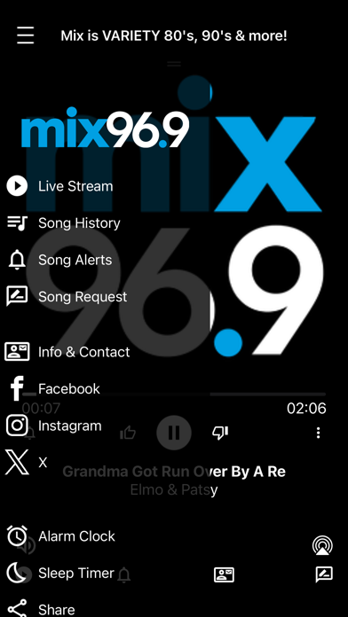 Mix 96.9 Huntsville. Screenshot
