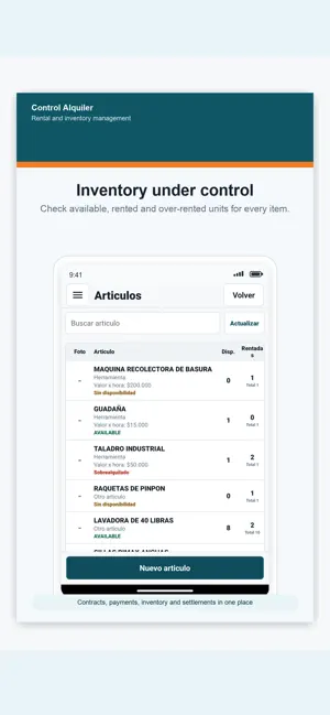 Control Alquiler Articulos screenshot 1