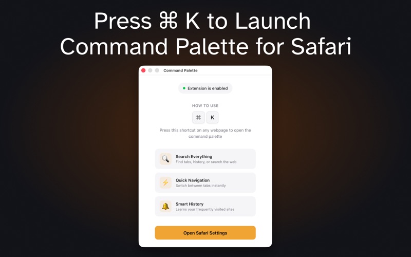 Command Palette for Safari app screenshot