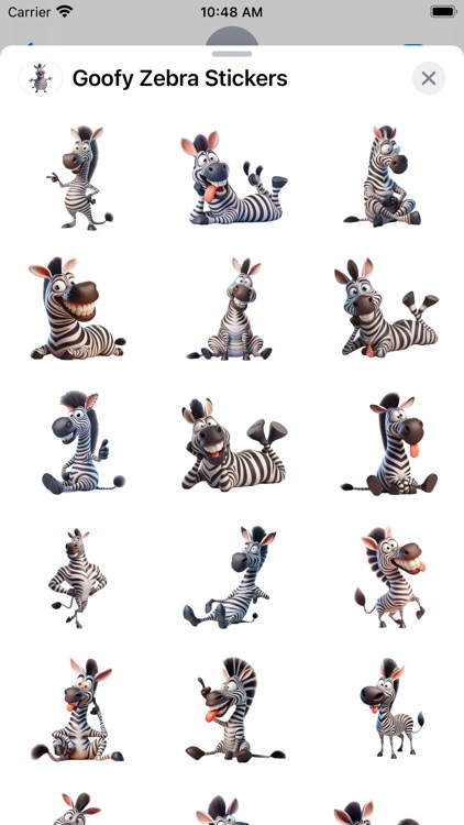 Goofy Zebra Stickers