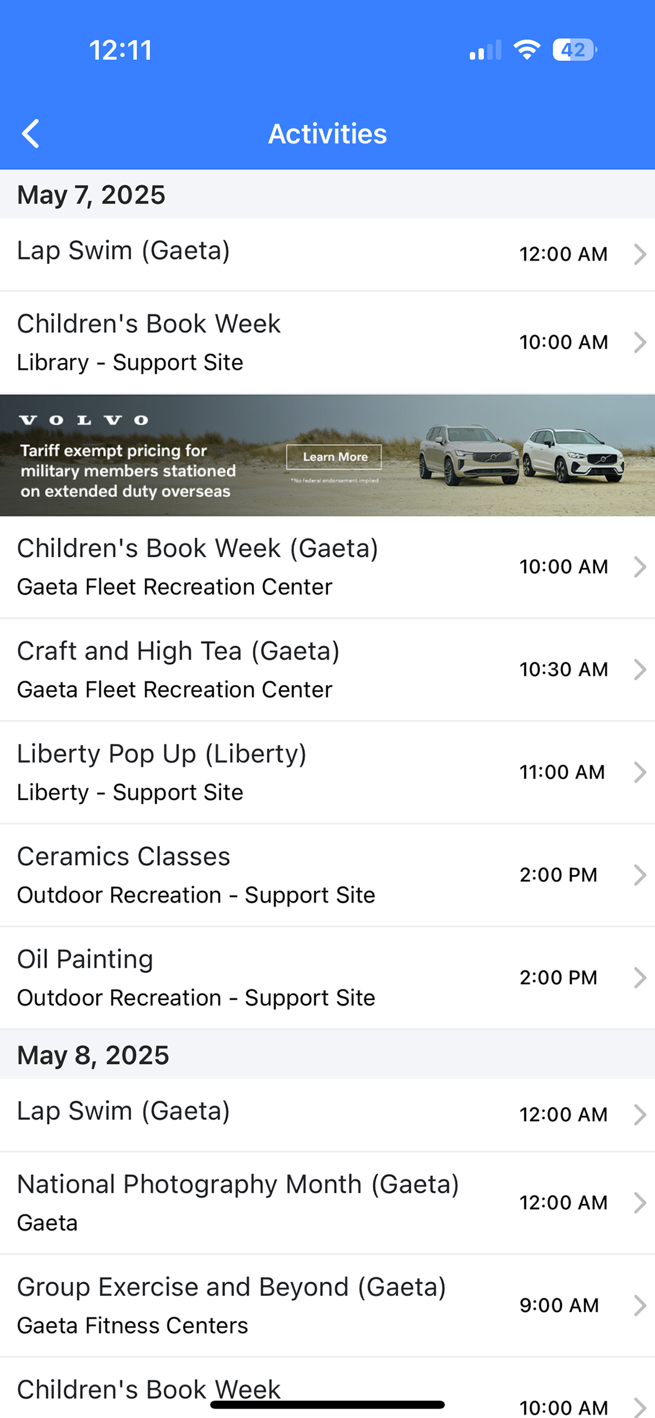 NavyMWR Naples screenshot 4