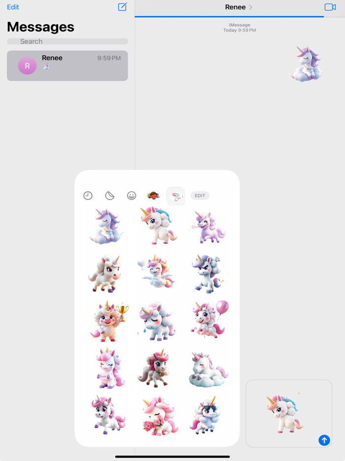 Cloud Unicorn Stickers
