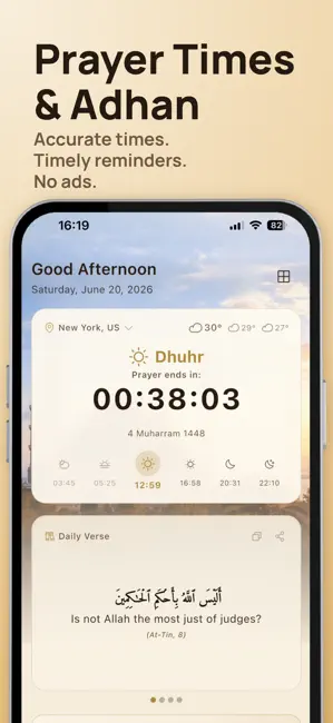 Insch: Prayer Times & Adhan iPhone screenshot 1
