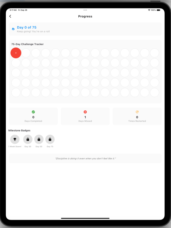 75 Days Tough and Soft Challenge