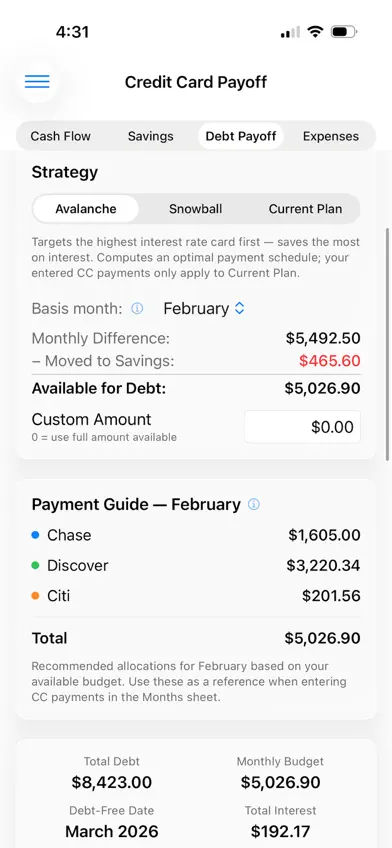 Cash Flow Tool screenshot 3