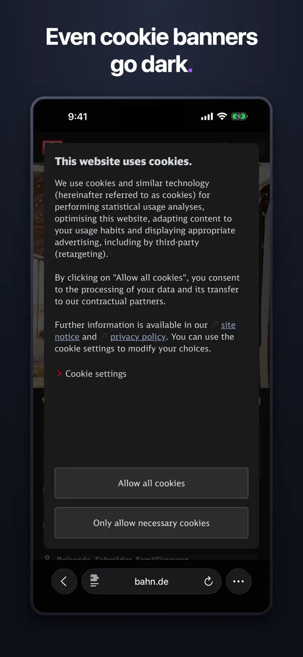 Screenshot #1 pour LumaNight - Dark Mode for Web