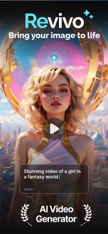 AI Video Art Generator: REVIVO iPhone screenshot