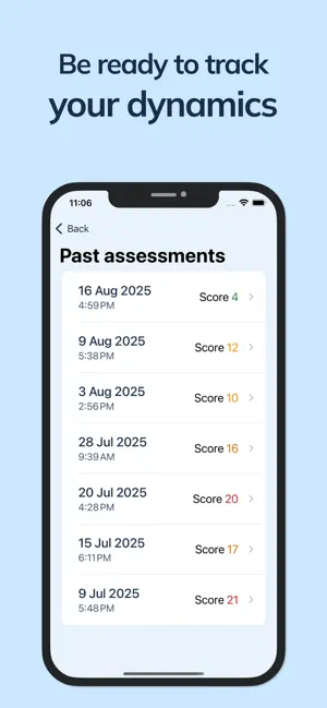 PHQ-9 self assessment screenshot 3