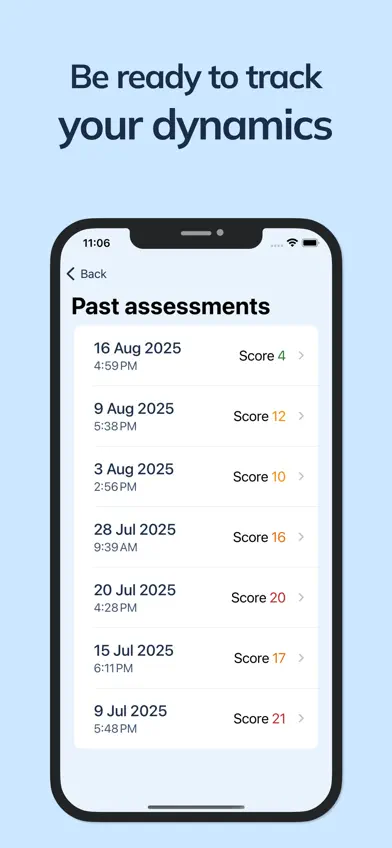 PHQ-9 self assessment screenshot 3