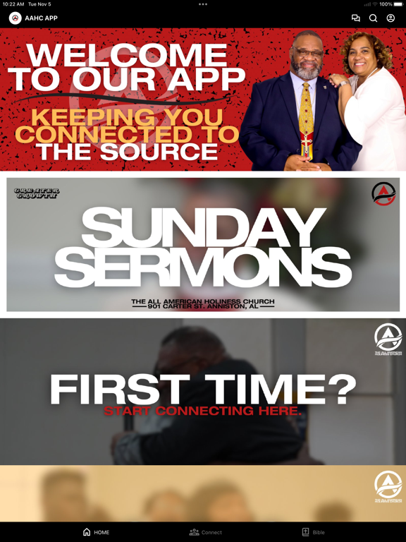 All American Holiness Church iPad screenshot 1 - Education app