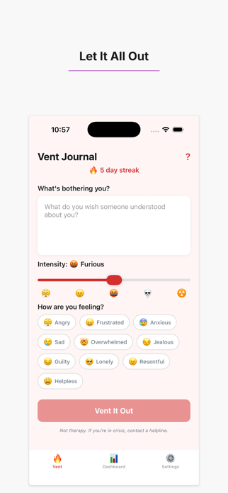 Vent Journal - Let It Out Screenshot 1 of 5