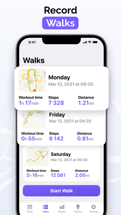 Pedometer - Easy Track Steps iPhone screenshot 2 - Health & Fitness app