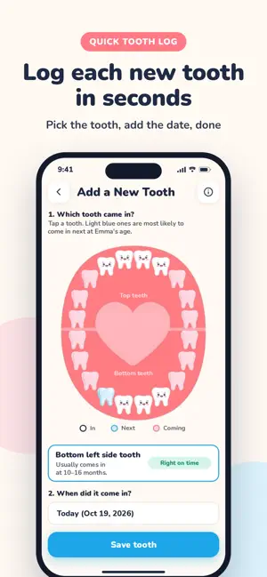 MilkTooth: Baby Teeth Tracker screenshot 3