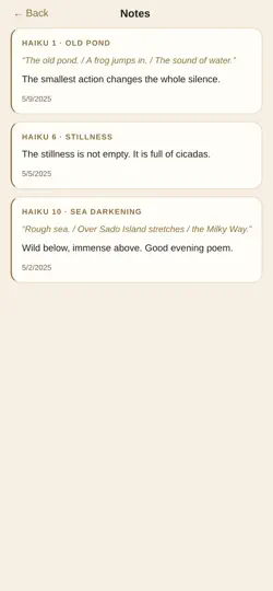 Screenshot von Basho: Haiku Reader auf dem iPhone 5