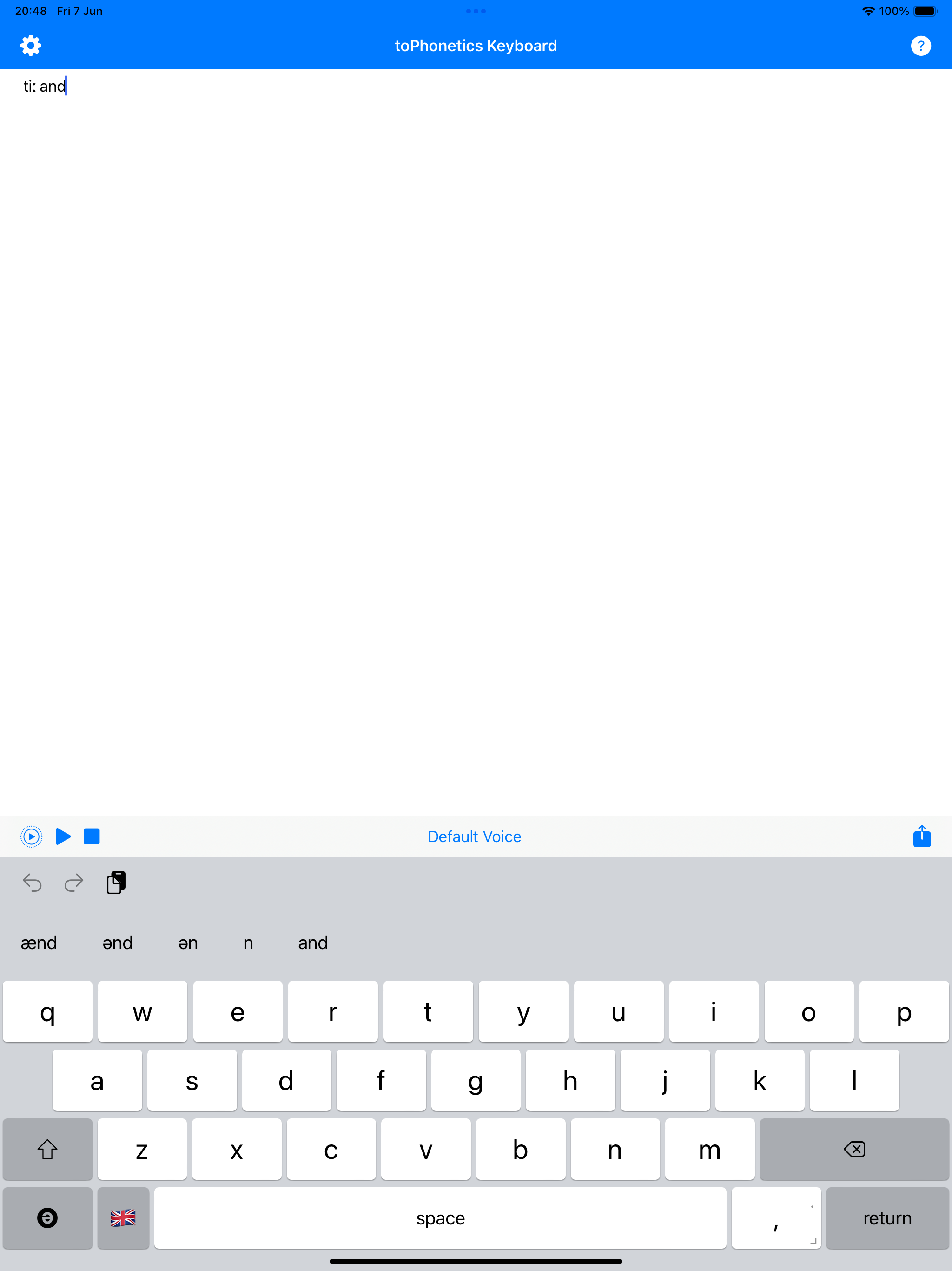 toPhonetics IPA Keyboard
