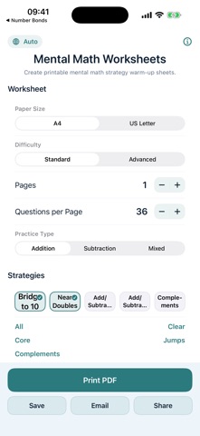 Mental Math Worksheets iPhone screenshot